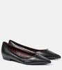 Double T leather ballet flats