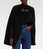 Horsebit wool and silk cape