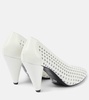 Perforated Cone leather pumps 