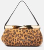 Twist Small leopard-print suede clutch