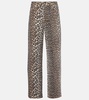 Izey leopard-print straight jeans