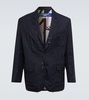 Distressed wool and silk blazer