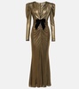 Embellished metallic gown