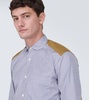 Panelled cotton-blend shirt