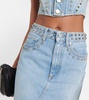 Studded denim maxi skirt