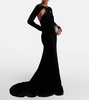 Cutout velvet gown