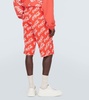 Printed cotton canvas Bermuda shorts