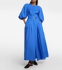 Elea puff-sleeve linen maxi dress