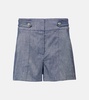 Runo high-rise linen-blend shorts