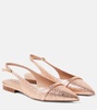 Jama embossed leather slingback flats