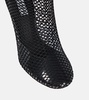 La Cage mesh and PU wedge ankle boots