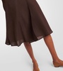 Irene belted linen crêpe midi skirt