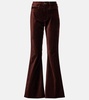 High-rise velvet flared pants