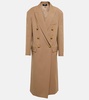 Oversize wool grain de poudre coat