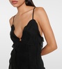 Emily ruffled V-neck slip dress