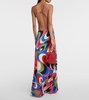 Onde-print long dress