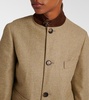 Roadster leather-trimmed wool-blend jacket 