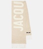 Logo jacquard virgin wool scarf