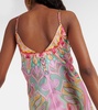 Printed silk slip dress