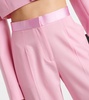 High-rise satin straight pants