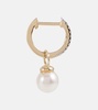 14kt gold earrings with diamonds and detachable pearls