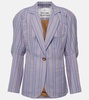 Pourpoint striped cotton blazer