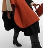 Colorblocked wool-blend cape