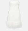 Bridal Evelyn feather-trimmed minidress