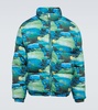 Quilted printed down jacket