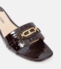 Whitney croc-effect leather slides