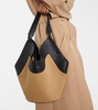 Lotus Medium canvas and leather tote bag