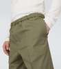 Cotton poplin straight pants