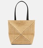 Paula's Ibiza Puzzle Fold raffia tote bag