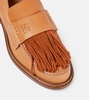 Fringed leather loafers