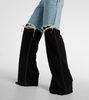 Deconstructed wide-leg jeans