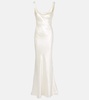 Bridal Chiara draped silk and wool gown