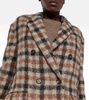 Double-breasted checked coat