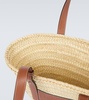 Leather-trimmed basket bag