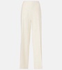 Foulard wool, silk and linen straight pants