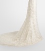 Bridal Adena floral lace-trimmed wool and silk gown