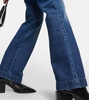 Patchwork high-rise straight jeans