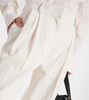 High-rise silk and cotton wide-leg pants