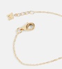 14kt gold chain bracelet with diamonds and pearls