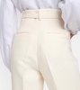 Norman belted wool and silk straight pants