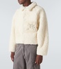 Patch-appliqué faux shearling jacket