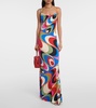 Onde-print long dress