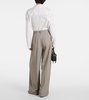 Mid-rise wide-leg pants