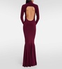 Turtleneck open-back gown