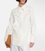 English embroidery crepe de chine shirt