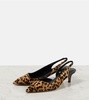 Piery calf hair slingback pumps